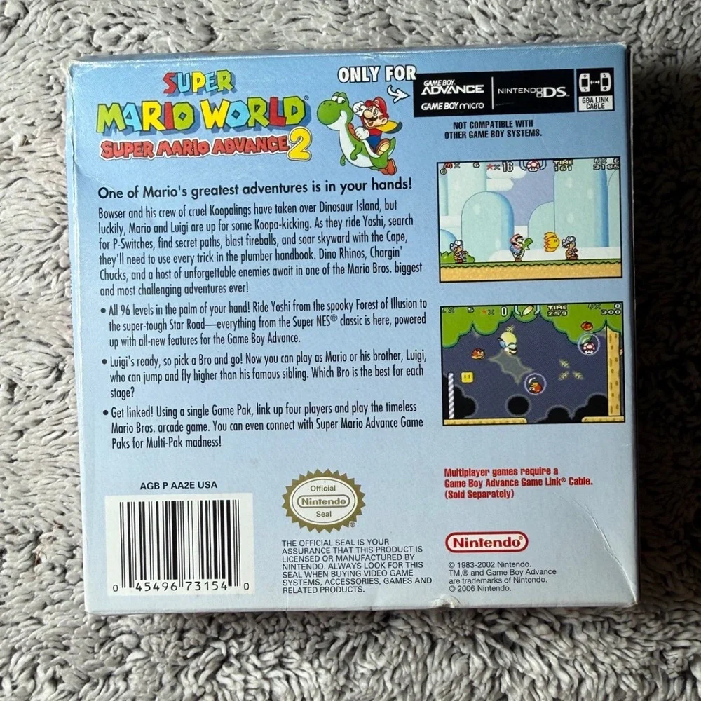 CIB Super Mario World Super Mario Advance 2 Nintendo Game Boy Advance Video Game